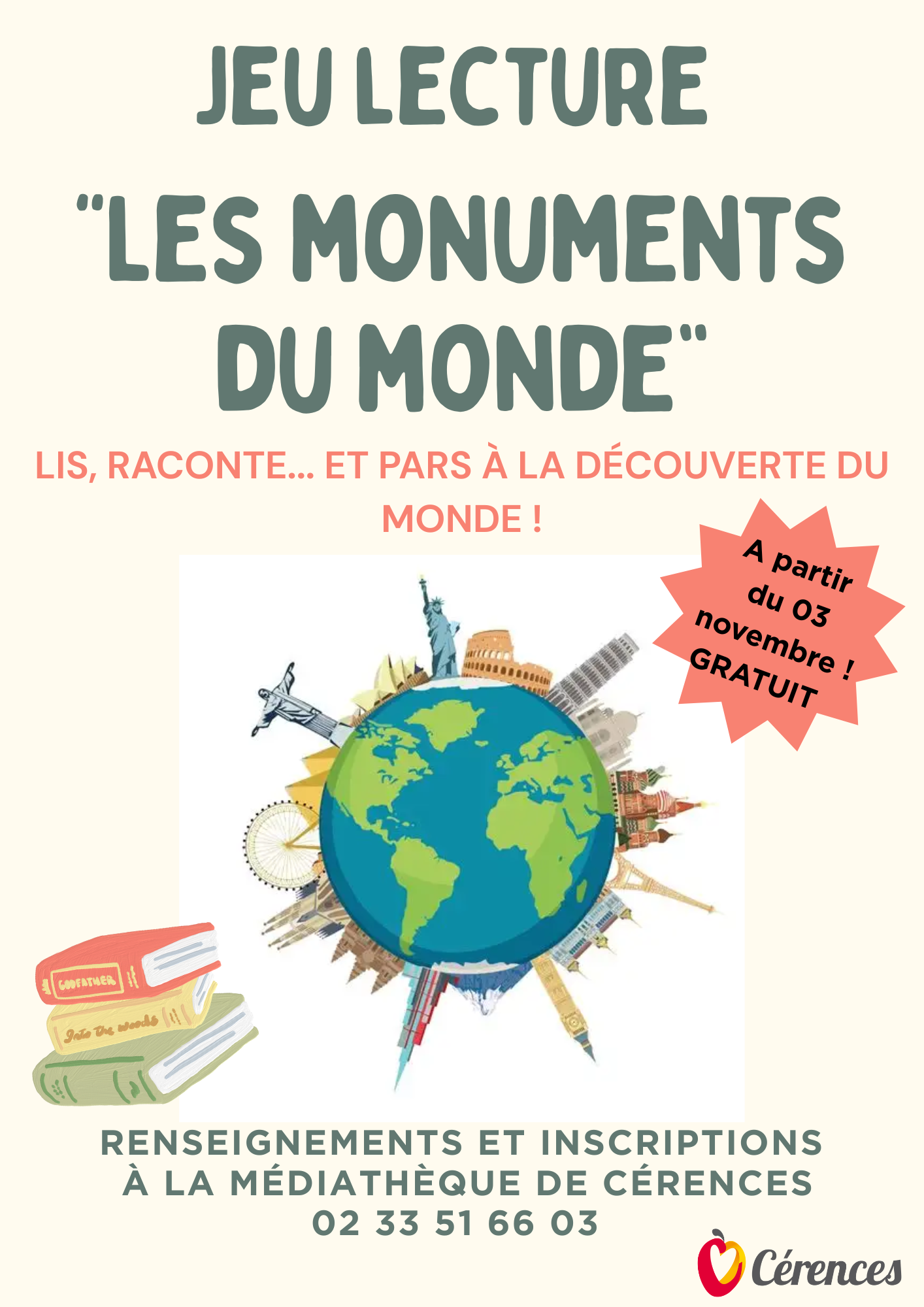 Affiche jeu lecture médiathèque 