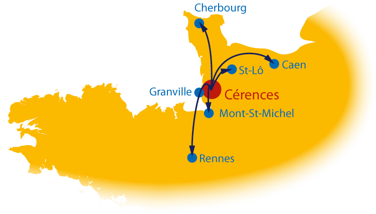 CARTE de Cérences en Normandie et Bretagne