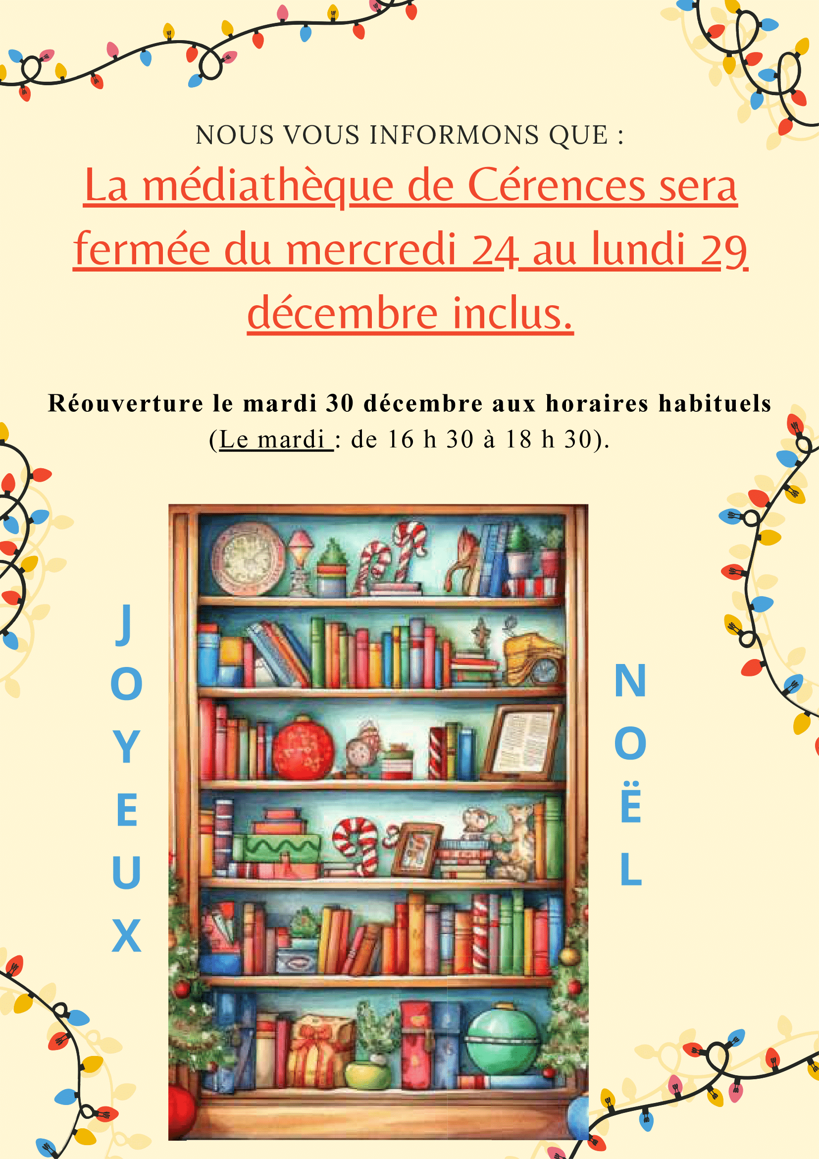 fermeture mediatheque noel 1